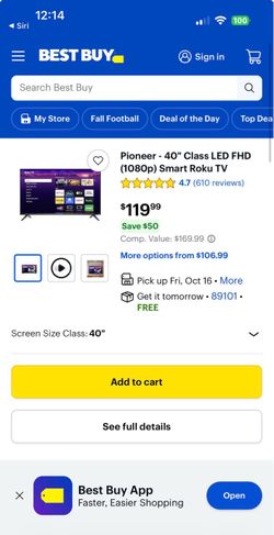 Pioneer 40" Class LED FHD Smart Roku TV