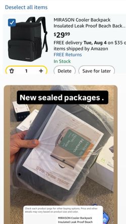 Cooler Backpack Insulated Leak Proof Beach Backpack Cooler Bag, Cooling Beer Lunch Backpack Cooler for Men Women Picnic Hiking Camping Travel with 4 P