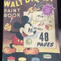 Vintage Large 1975 Walt Disney 1937 Paint Book Reprint