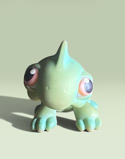 IGUANA #29 LIZARD - Authentic Littlest Pet Shop - Hasbro LPS Brown Eye