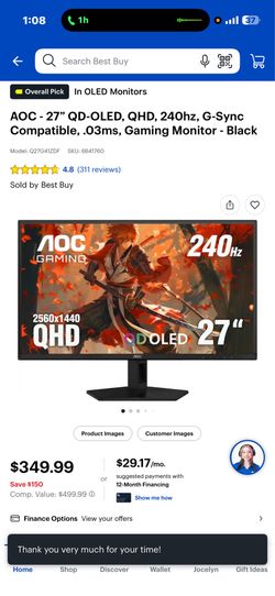 AOC Gaming Monitor “27”