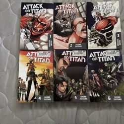 Attack On Titan manga Volume 1-6