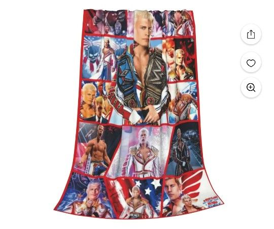 NEW Cody Rhodes WWE Wrestler Throw Size Fleece Blanket