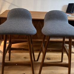 Mid-century modern upholstery low back barstools