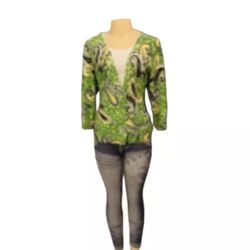Designer Orginals Sz L Green Cardigan 