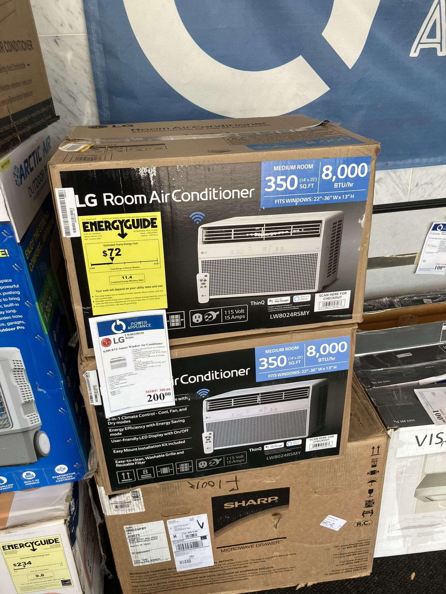 17 LW8024RSM LG white 8,000 BTU Smart Window Air Conditioner