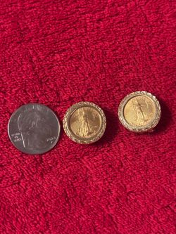 Liberty gold coin earrings