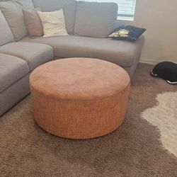 Almanza Round Oversized Accent Ottoman (Read the info first)
