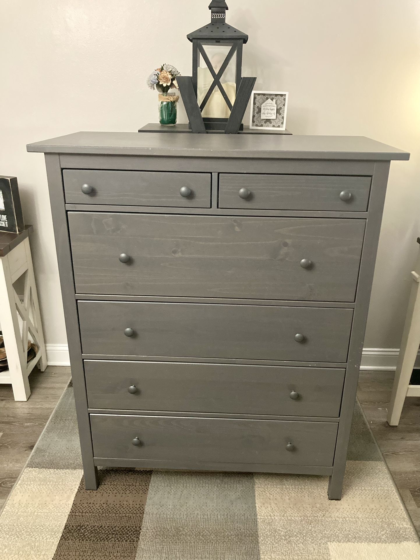ikea hemnes grey brown dresser 6-Drawer Chest W/ Support Brackets, Dark Gray Stain, 42 1/2x51 5/8 (Delivery Available) for Sale in Arlington, VA 25FW