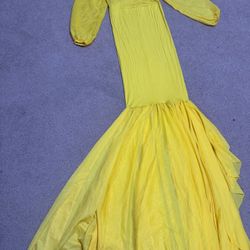 New small yellow maternity long stretchy Flowy Maternity photo gown dress