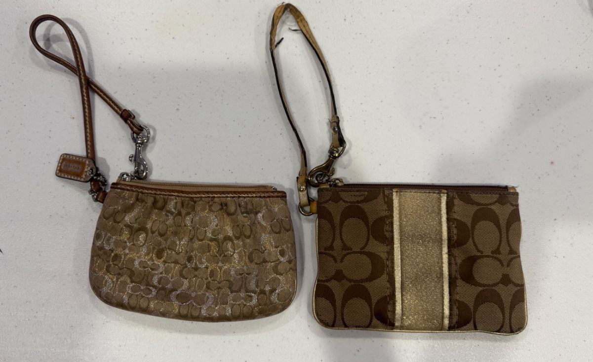 AUTHENTIC Coach Signature Wristlet Bundle - Set of 2 Authentic Coach Pouches