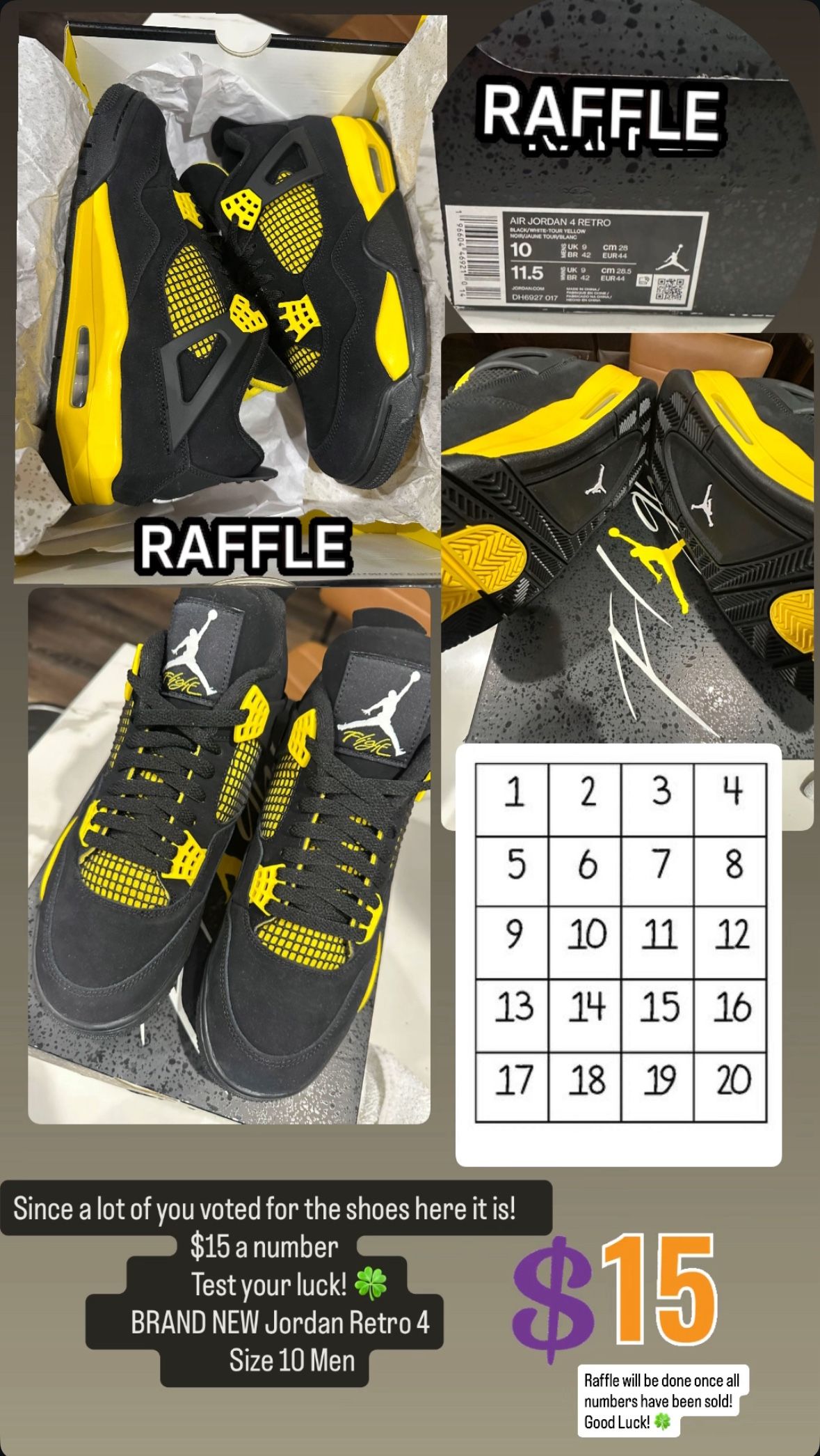 JORDAN 4 YELLOW THUNDER