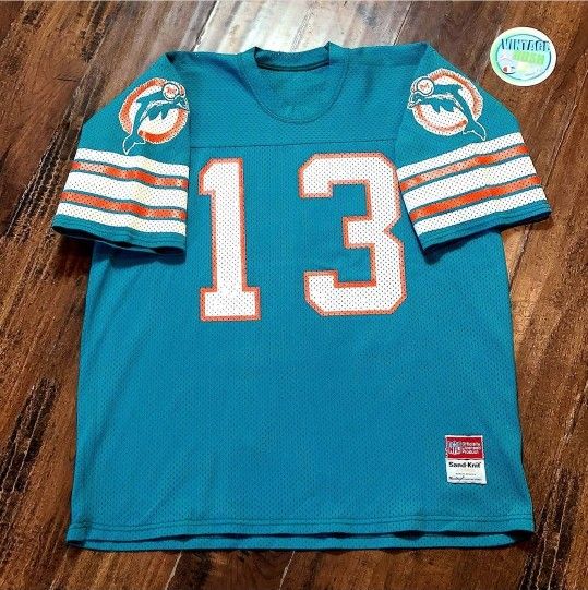 Dan Marino Dolphins jersey sand knit Sz-L 80's rare heat hurricanes  Pittsburgh Wilson starter Nike for Sale in Henderson, NV - OfferUp