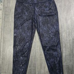 Ideology Womens Size M Blue Black Python Print Leggings Polyester/Spandex