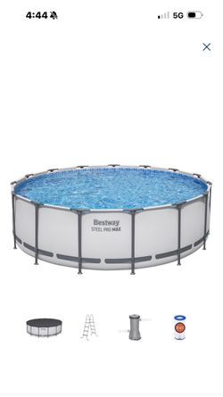 Steel Pro MAX 15' x 48" Prismatic Stone Above Ground Pool Set