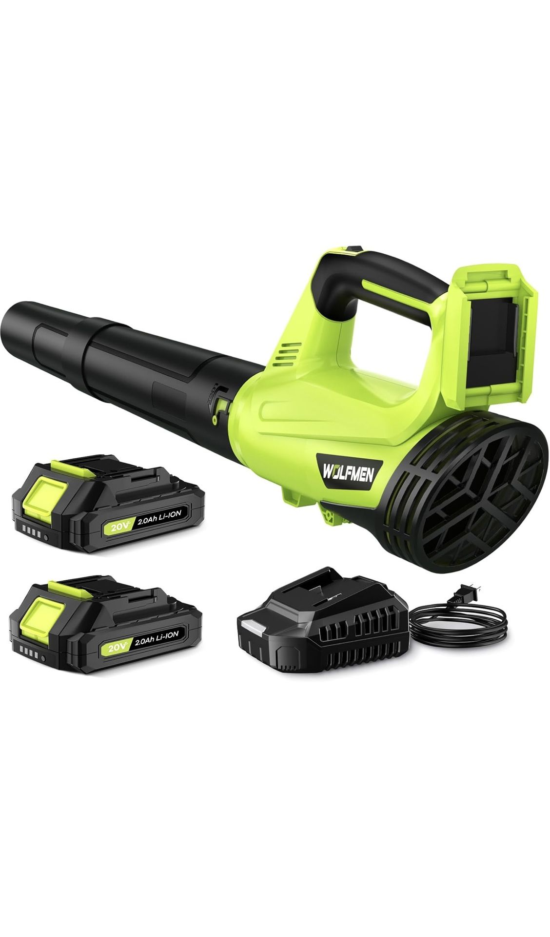 Leaf Blower, Electric Cordless Leaf Blower with 2 Batteries and Charger