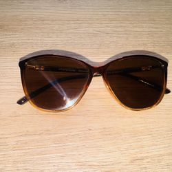 Brown Cat-Eye Sunglasses with Gradient Frame