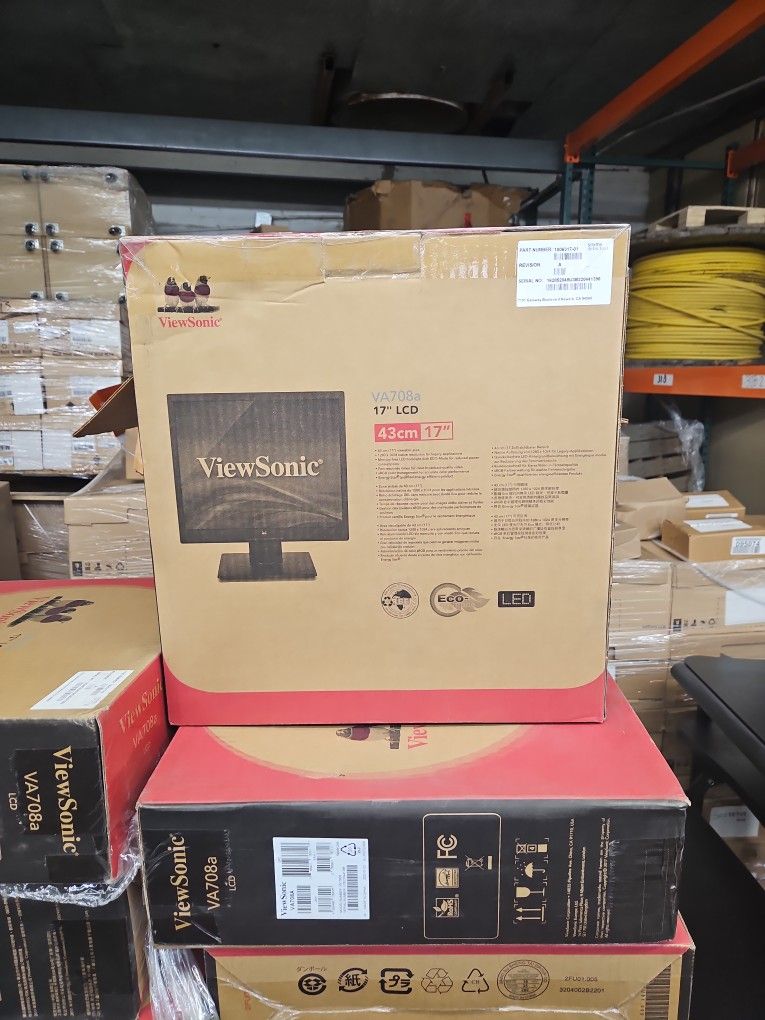 $45 Each New Monitor- ViewSonic VA708a - 17" 1024p Monitor with 100% sRGB Color Correction and 5:4