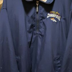 NFL Denver Broncos Superbowl XXXII Champion Stitched Jacket Brand Starter Size XXL 2XL