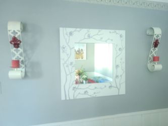 Wall decor, leather storage bench