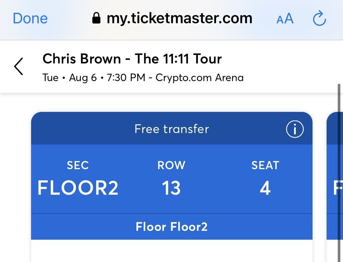 Chris Brown floor Seats LA