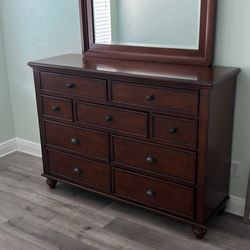 Beautiful Dresser With Matching Mirror