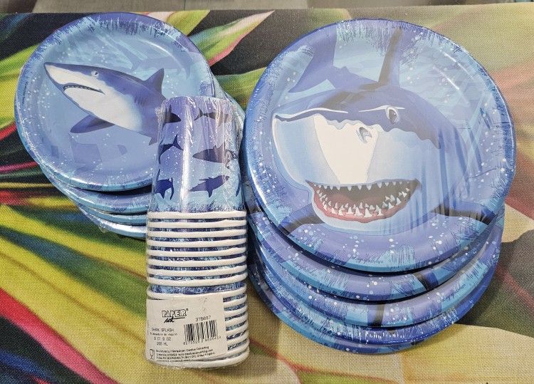 Shark Party Plates & Cups