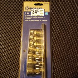 Brand New 7 Piece With Rail Holder Kobalt Universal Joint 3/8 Metric Sockets