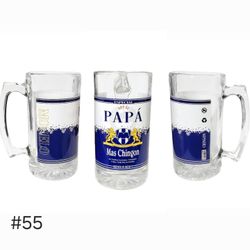Papa Mas Chingon Club Monterrey Beer Mug Clear Glass 27 oz UV DTF Design Soccer
