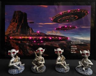 Set of Vintage Silver Aliens