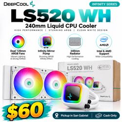 DeepCool LS520 WH 240mm AIO Liquid CPU Cooler – $60