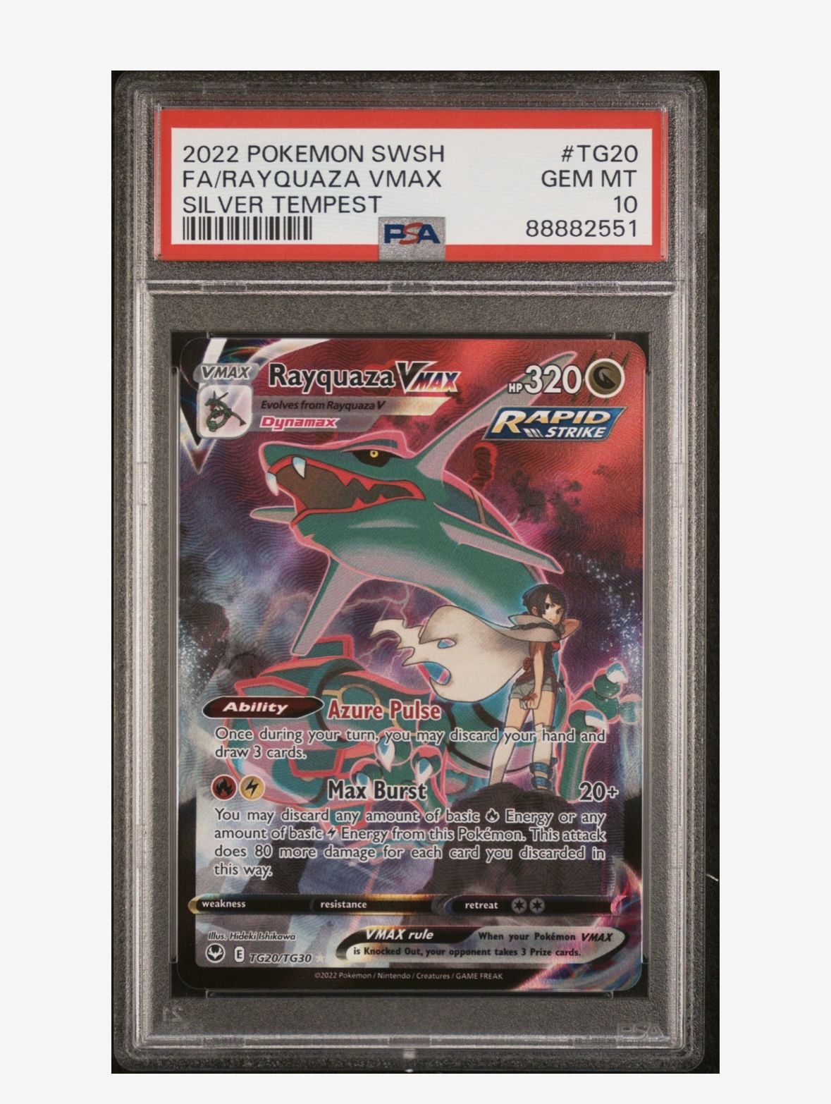 Rayquaza VMAX PSA 10 English Pokemon Card TG20/TG30 Silver Tempest 2022