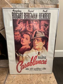 Casablanca framed poster + life-size Bogart