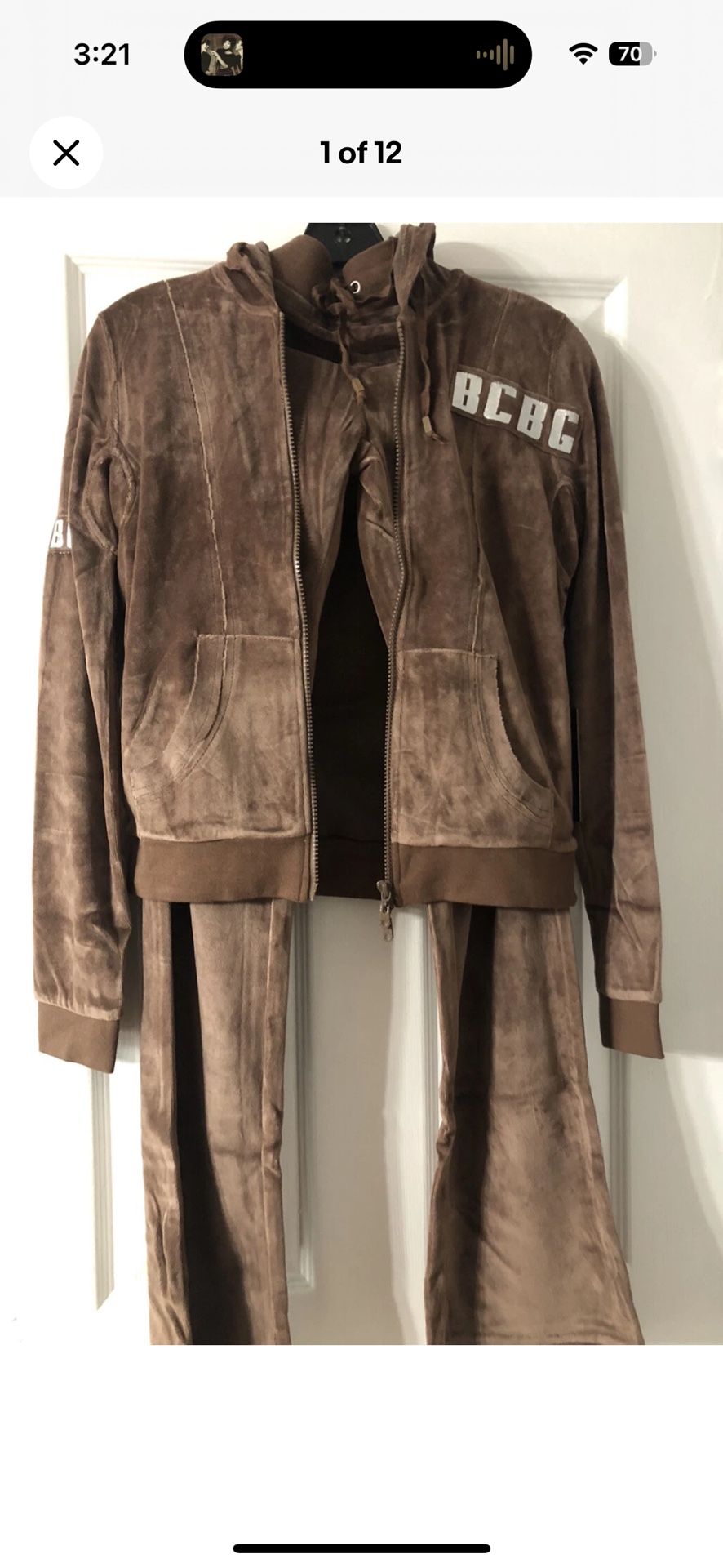 BCBG Maxazria Small Bark brown Women’s tracksuit BCV11043J pants/jacket New. Original price $140 each /$280 total Measurements Jacket width 40” len