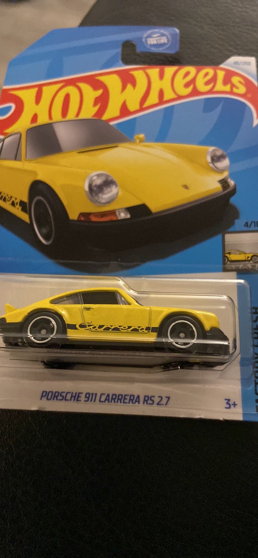Mattel Hot Wheels Porsche 911 Carrera RS 2.7, Factory Fresh 4/10 [Yellow] 46/250
