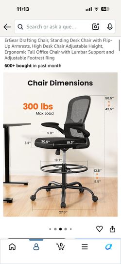 ErGear Drafting Chair, ‘brand new, in box’