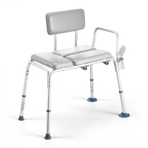 Tub Transfer Bench for Bathtub, 500 lbs Weight Capacity Heavy Duty Shower Chair with Arm and Backrest, Height Adjustable Bathroom Shower Bench Bath Se