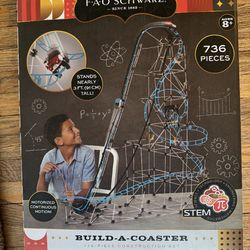 Build your own roller coaster set. All pieces inside! 