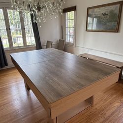 3-in-1 Multi Game Pool Table Includes Billiards, Dining Table, & Table Tennis