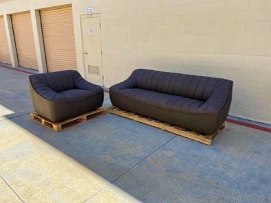New_Open Box_ Costco Cambria 2-piece Leather Set - Sofa and Chair_50% Off Costco Price