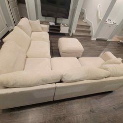 New 99x99 Sectional Couch with Ottoman! Includes Free Delivery 🚚! 