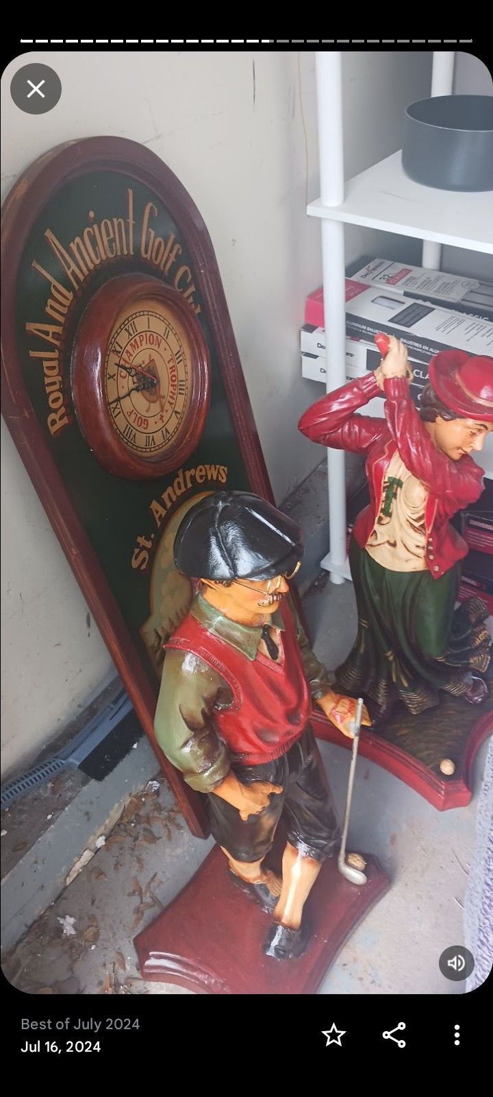 St Andrew's Clock Golfing Man And Woman