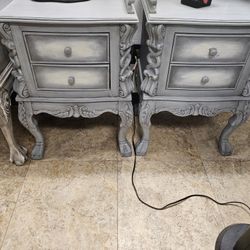 Antique Shabby Chic Night Stands 