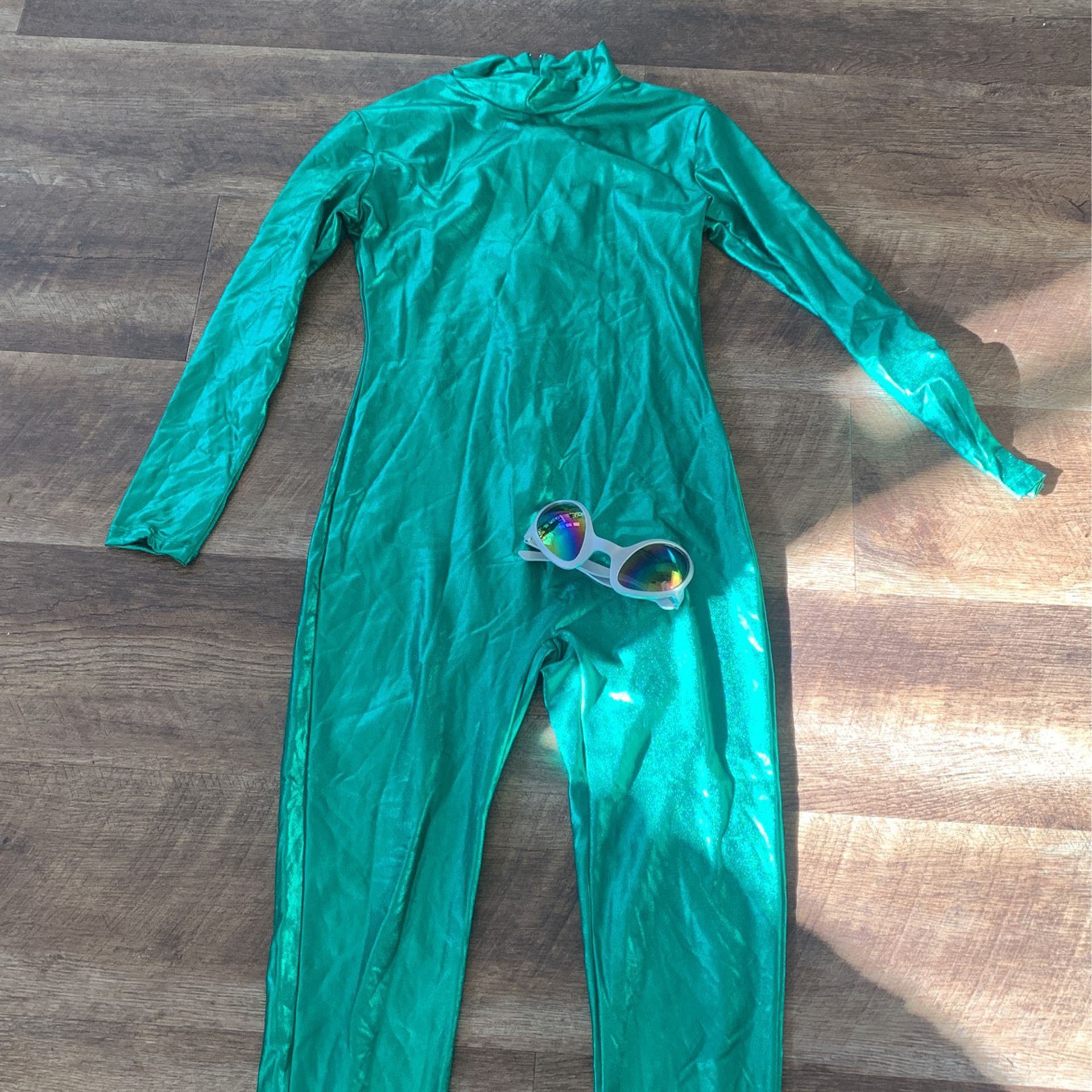 Metallic Green Bodysuit Alien Costume