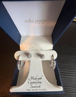 Sofia James Swarovski Crystal Silver Earring Set