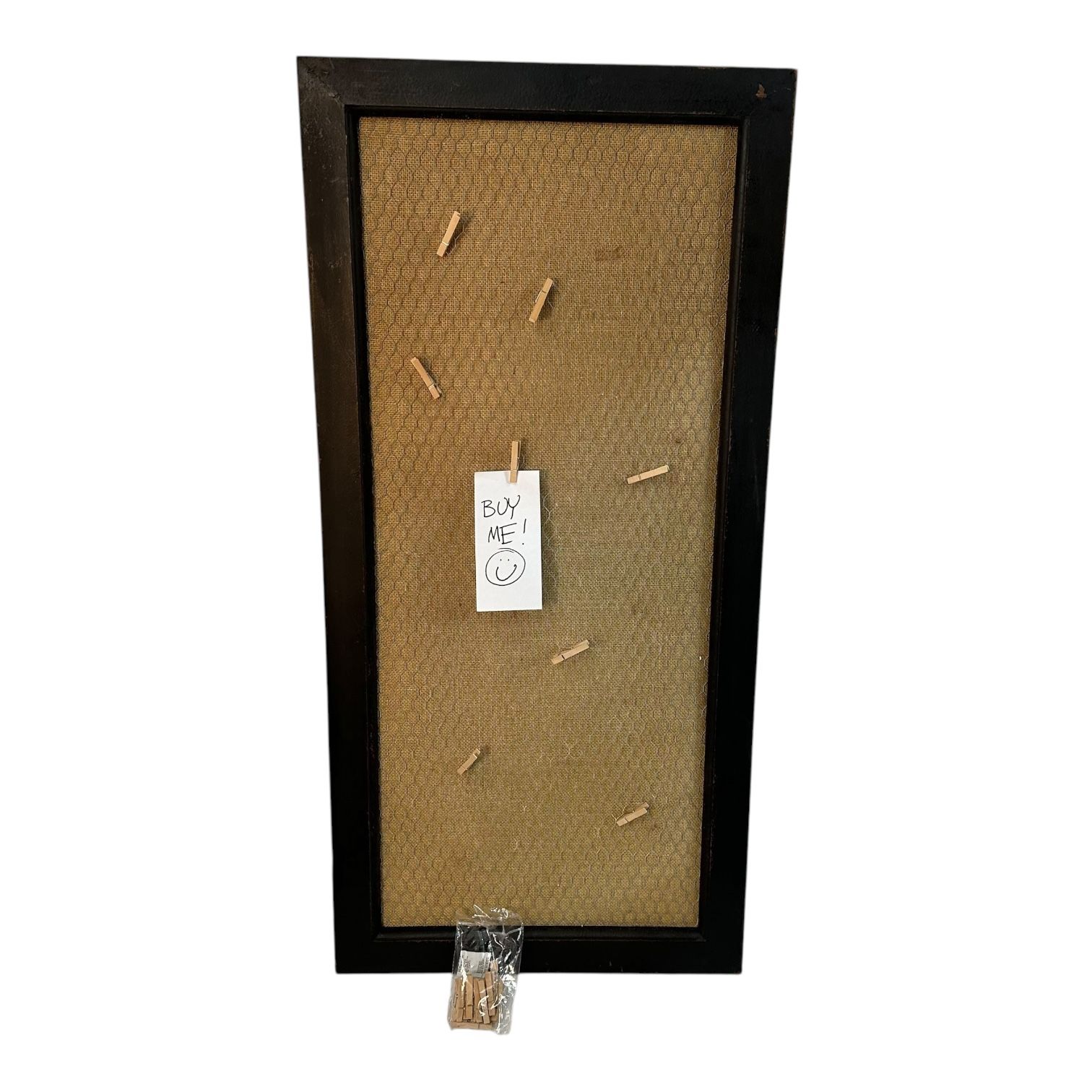 Parisian Home Farmhouse Rustic Memo Bulletin Board Office Black Wood Primitive