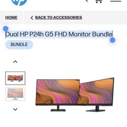 Dual HP P24h G5 FHD Monitor Bunde