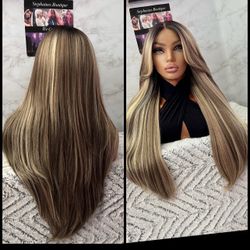 Human Hair Blended Lace Front Wig 