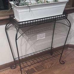 Tall Planter Stand And Plants