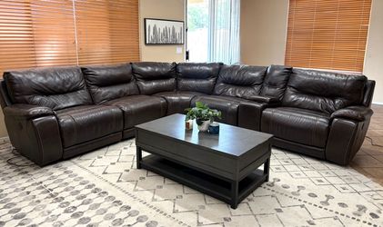 Brown Leather 6pc Recliner